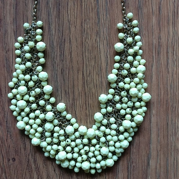 Yellow Beaded Statement Necklace - Picture 2 of 4